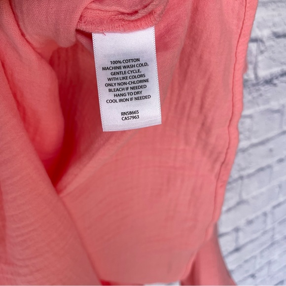 CASLON Square Neck Cotton Short Sleeve Popover In Pink Flamingo size 4X - Picture 8 of 8